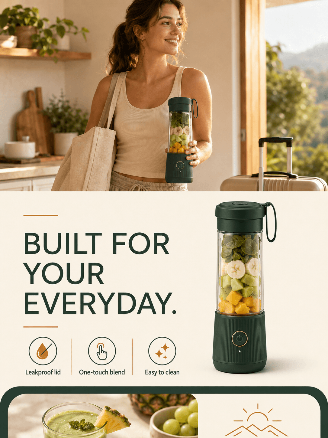 Amazon A+ content for a portable blender